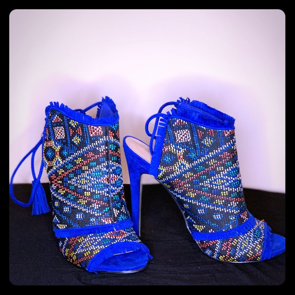 Tribal print heels